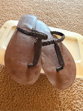 Volcom Brown Braided Strap Kids Sandals